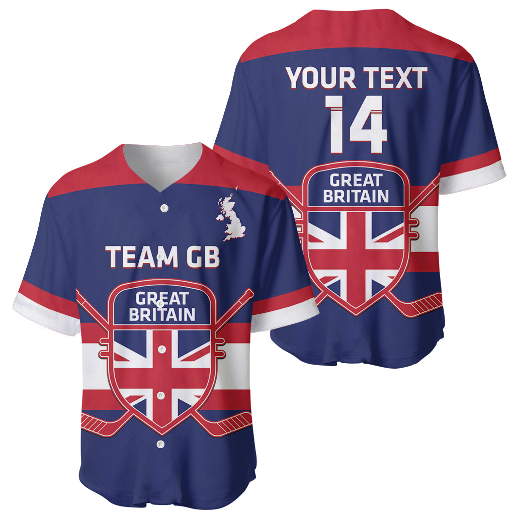 Custom Great Britain Hockey Baseball Jersey Go GB Team - Wonder Print Shop