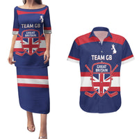 Custom Great Britain Hockey Couples Matching Puletasi and Hawaiian Shirt Go GB Team - Wonder Print Shop