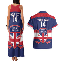 Custom Great Britain Hockey Couples Matching Tank Maxi Dress and Hawaiian Shirt Go GB Team - Wonder Print Shop