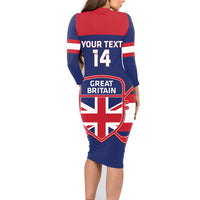 Custom Great Britain Hockey Family Matching Long Sleeve Bodycon Dress and Hawaiian Shirt Go GB Team - Wonder Print Shop
