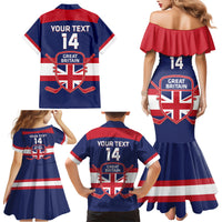 Custom Great Britain Hockey Family Matching Mermaid Dress and Hawaiian Shirt Go GB Team - Wonder Print Shop