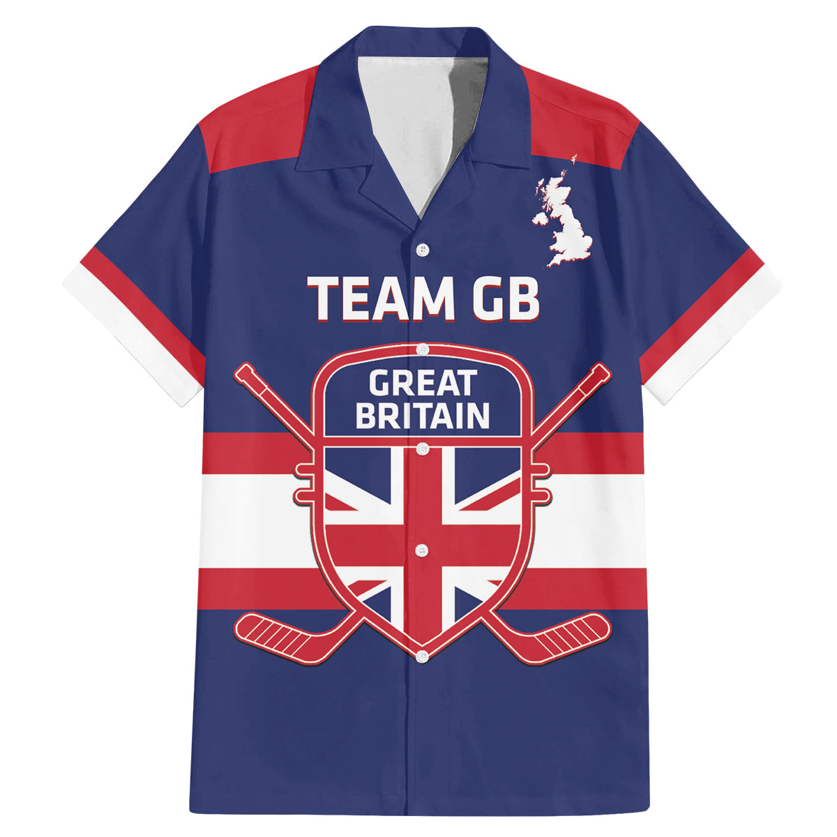 Custom Great Britain Hockey Family Matching Mermaid Dress and Hawaiian Shirt Go GB Team - Wonder Print Shop