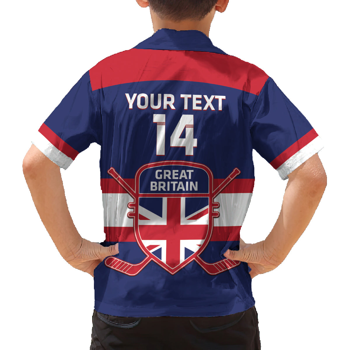 Custom Great Britain Hockey Family Matching Off Shoulder Maxi Dress and Hawaiian Shirt Go GB Team - Wonder Print Shop