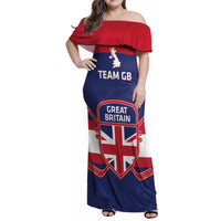 Custom Great Britain Hockey Family Matching Off Shoulder Maxi Dress and Hawaiian Shirt Go GB Team - Wonder Print Shop