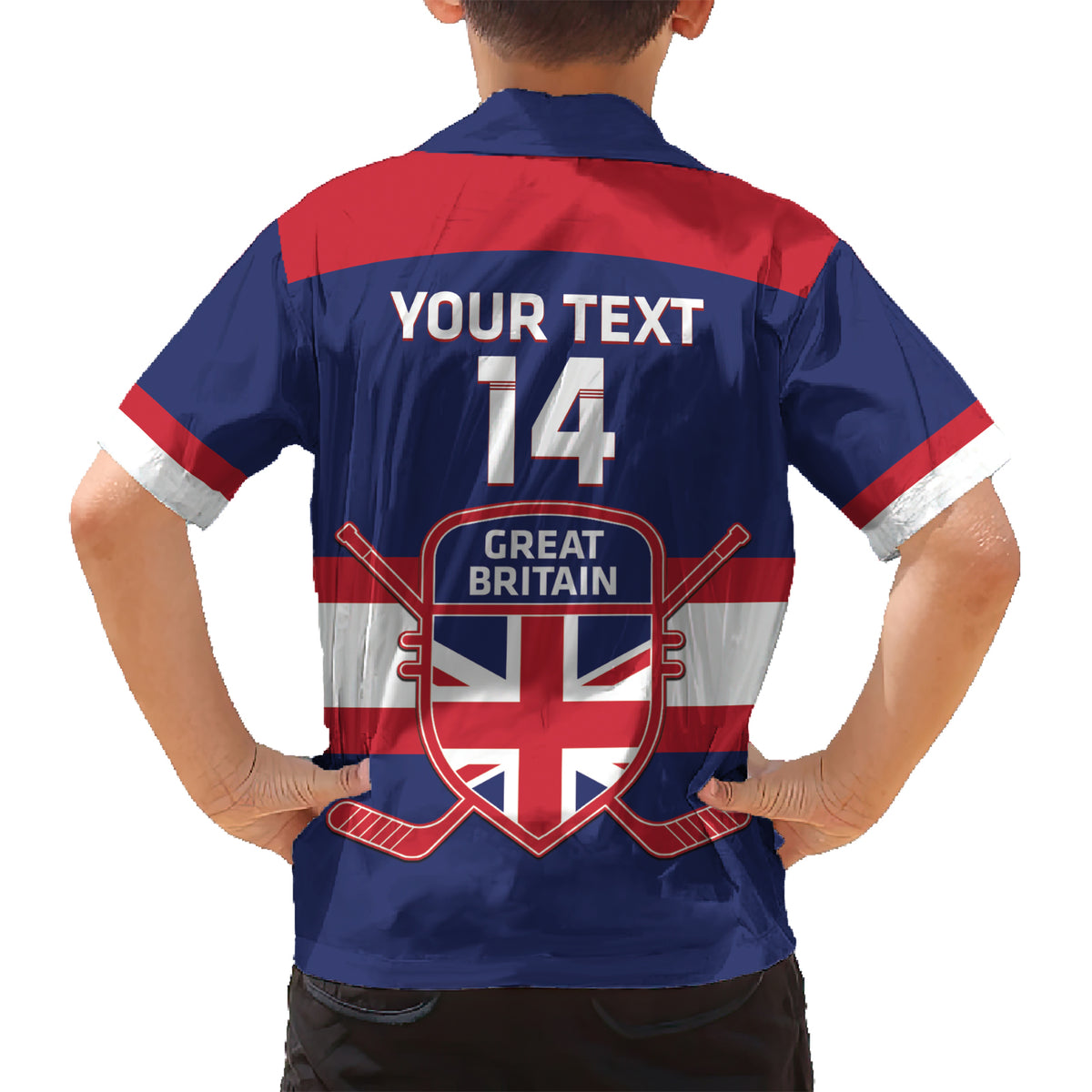 Custom Great Britain Hockey Family Matching Short Sleeve Bodycon Dress and Hawaiian Shirt Go GB Team - Wonder Print Shop