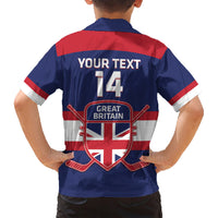 Custom Great Britain Hockey Family Matching Short Sleeve Bodycon Dress and Hawaiian Shirt Go GB Team - Wonder Print Shop