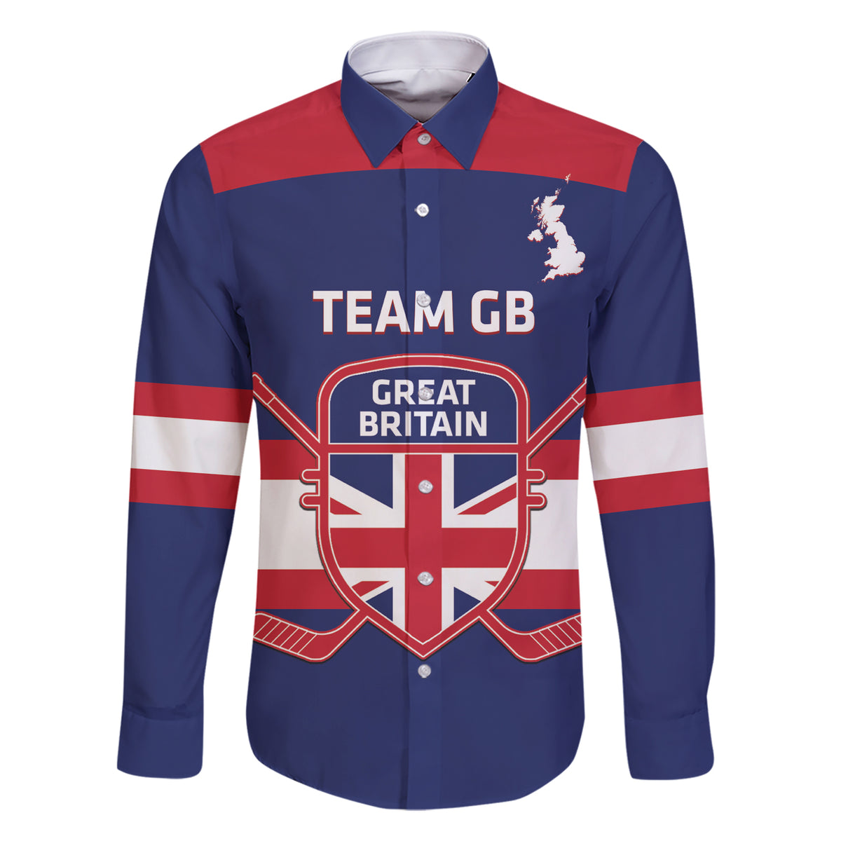 Custom Great Britain Hockey Family Matching Short Sleeve Bodycon Dress and Hawaiian Shirt Go GB Team - Wonder Print Shop