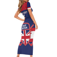 Custom Great Britain Hockey Family Matching Short Sleeve Bodycon Dress and Hawaiian Shirt Go GB Team - Wonder Print Shop