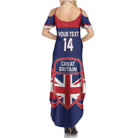 Custom Great Britain Hockey Family Matching Summer Maxi Dress and Hawaiian Shirt Go GB Team - Wonder Print Shop
