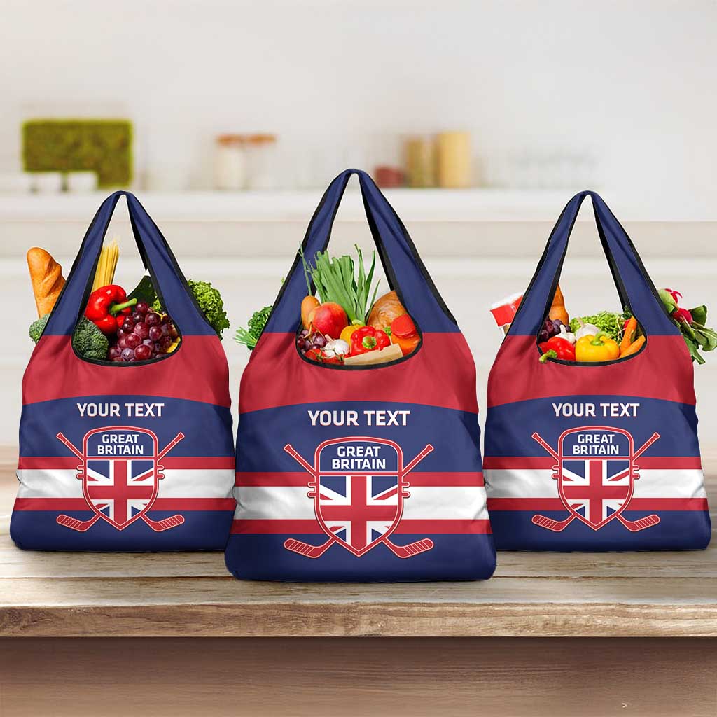 Custom Great Britain Hockey Grocery Bag Go GB Team