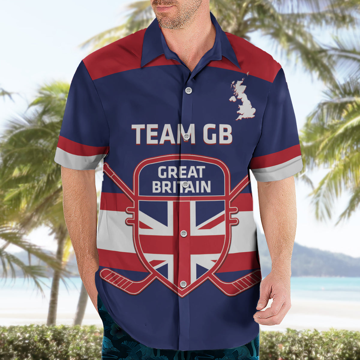 Custom Great Britain Hockey Hawaiian Shirt Go GB Team - Wonder Print Shop
