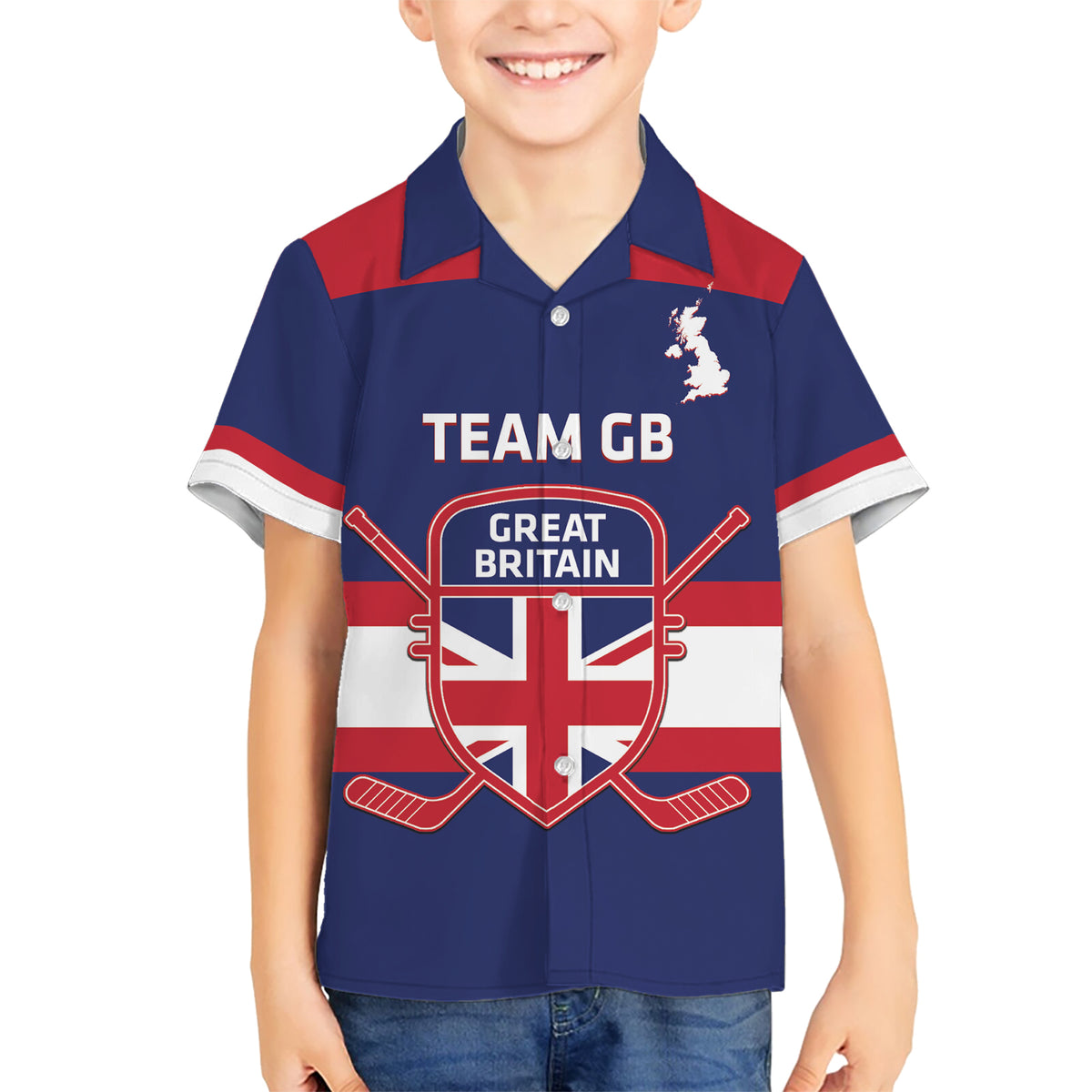 Custom Great Britain Hockey Hawaiian Shirt Go GB Team - Wonder Print Shop