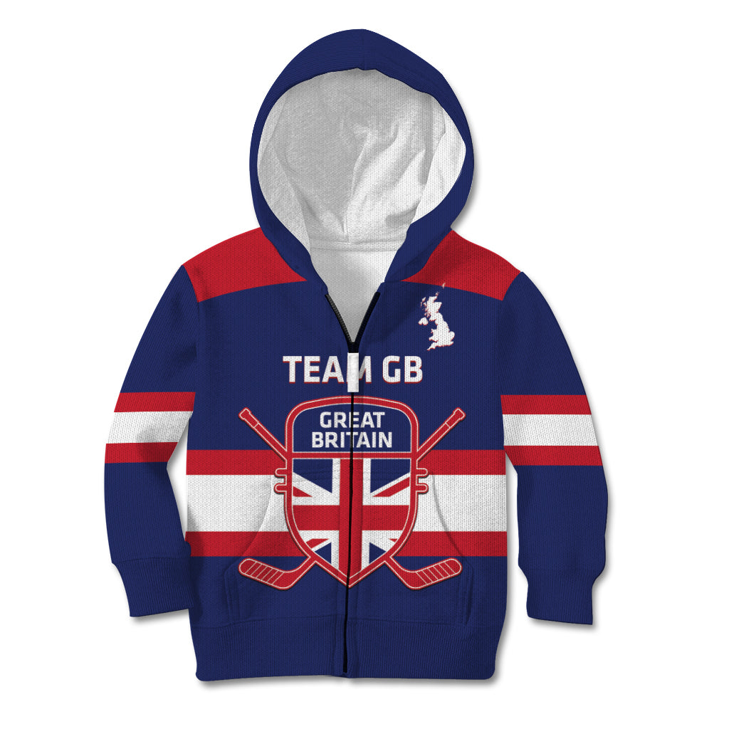 Custom Great Britain Hockey Kid Hoodie Go GB Team - Wonder Print Shop