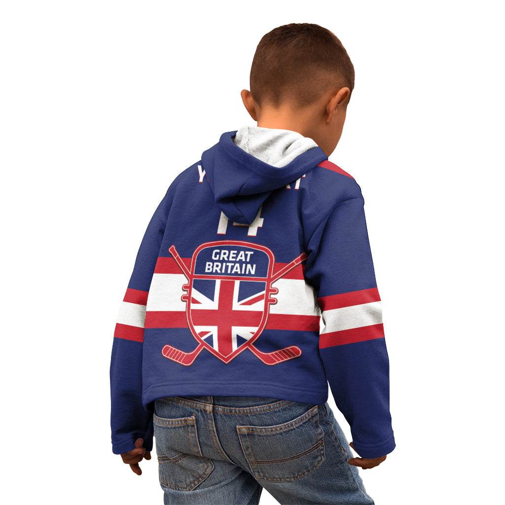 Custom Great Britain Hockey Kid Hoodie Go GB Team - Wonder Print Shop
