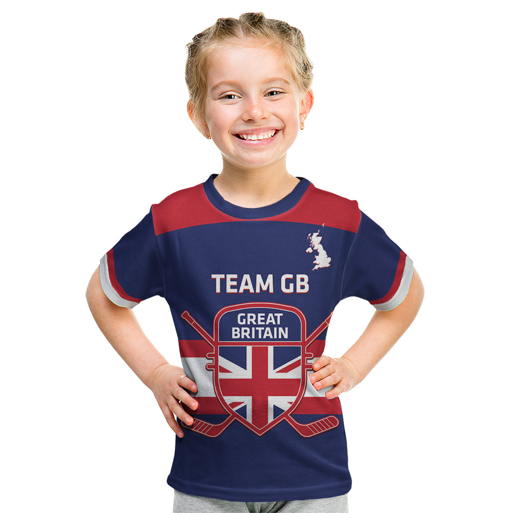 Custom Great Britain Hockey Kid T Shirt Go GB Team - Wonder Print Shop