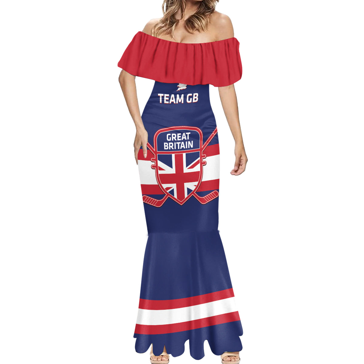 Custom Great Britain Hockey Mermaid Dress Go GB Team - Wonder Print Shop