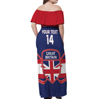Custom Great Britain Hockey Off Shoulder Maxi Dress Go GB Team - Wonder Print Shop