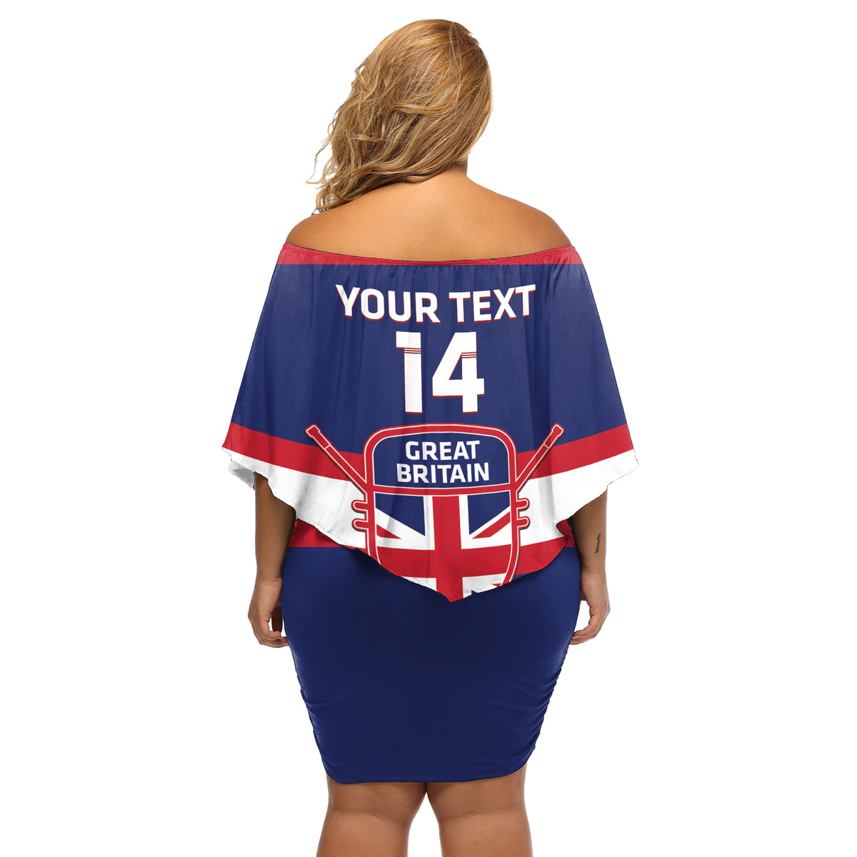 Custom Great Britain Hockey Off Shoulder Short Dress Go GB Team - Wonder Print Shop