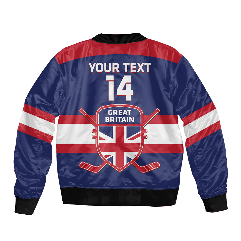 Custom Great Britain Hockey Sleeve Zip Bomber Jacket Go GB Team - Wonder Print Shop