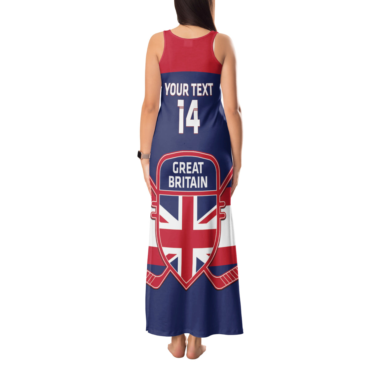 Custom Great Britain Hockey Tank Maxi Dress Go GB Team - Wonder Print Shop