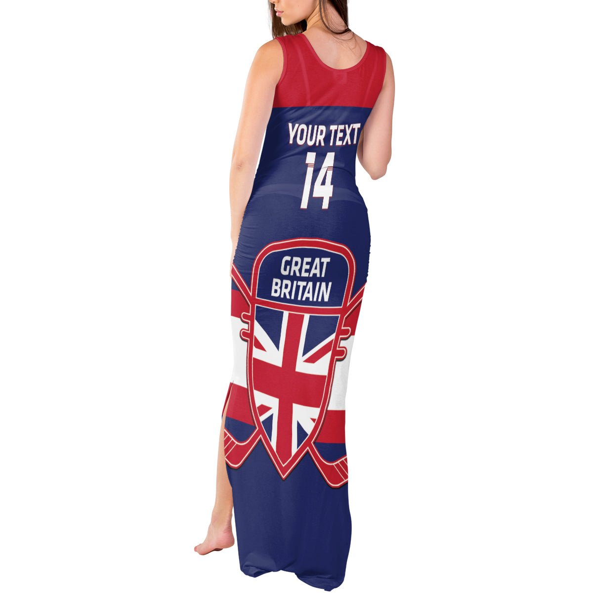 Custom Great Britain Hockey Tank Maxi Dress Go GB Team - Wonder Print Shop