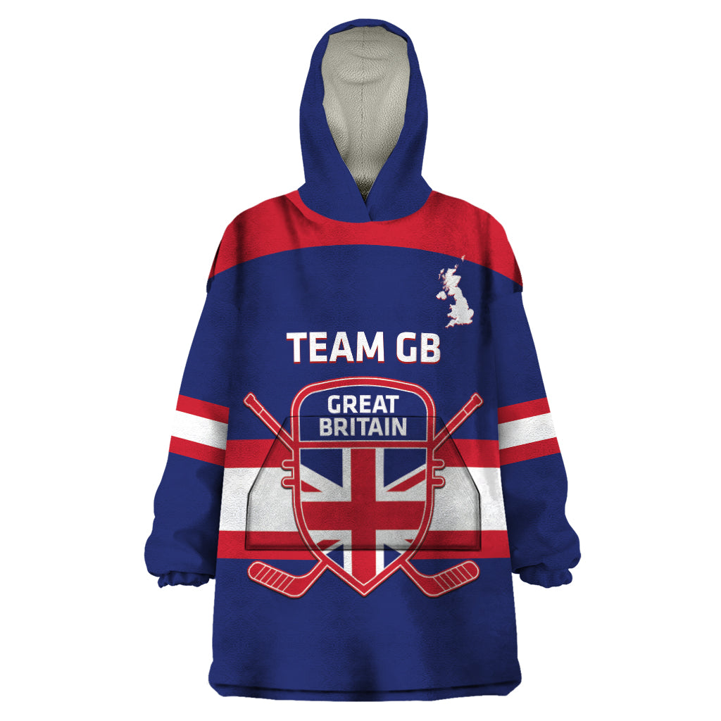 Custom Great Britain Hockey Wearable Blanket Hoodie Go GB Team