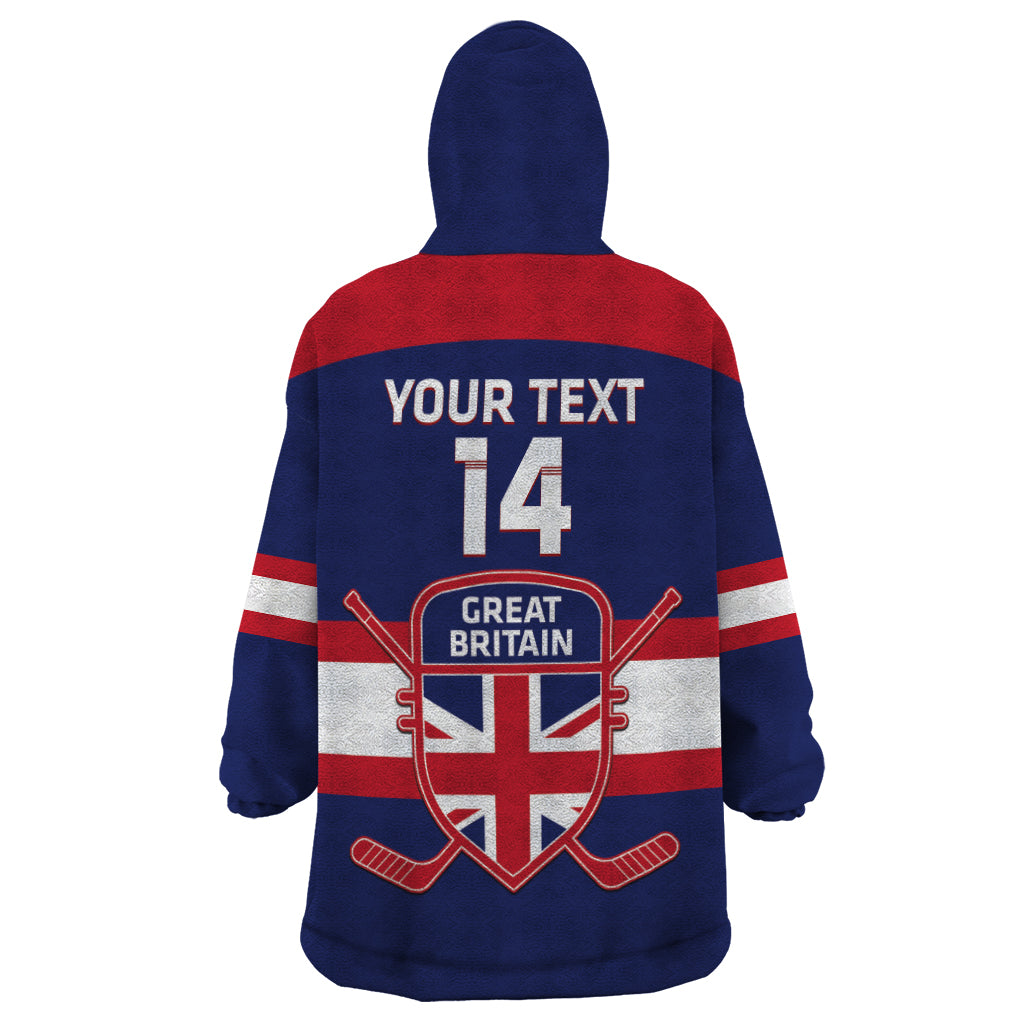 Custom Great Britain Hockey Wearable Blanket Hoodie Go GB Team - Wonder Print Shop