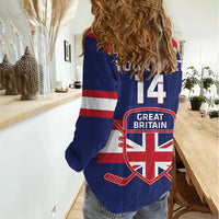 Custom Great Britain Hockey Women Casual Shirt Go GB Team - Wonder Print Shop