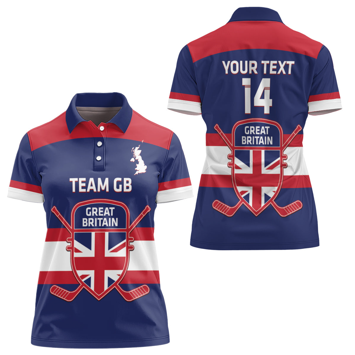 Custom Great Britain Hockey Women Polo Shirt Go GB Team - Wonder Print Shop