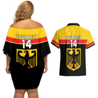 Custom Germany Hockey Couples Matching Off Shoulder Short Dress and Hawaiian Shirt Go German Bearers of the Eagle - Wonder Print Shop