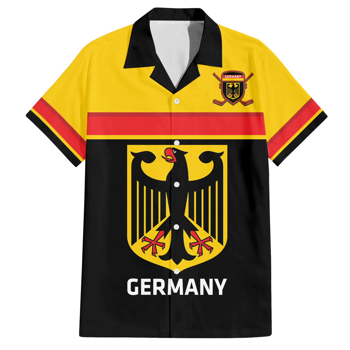 Custom Germany Hockey Family Matching Puletasi and Hawaiian Shirt Go German Bearers of the Eagle - Wonder Print Shop