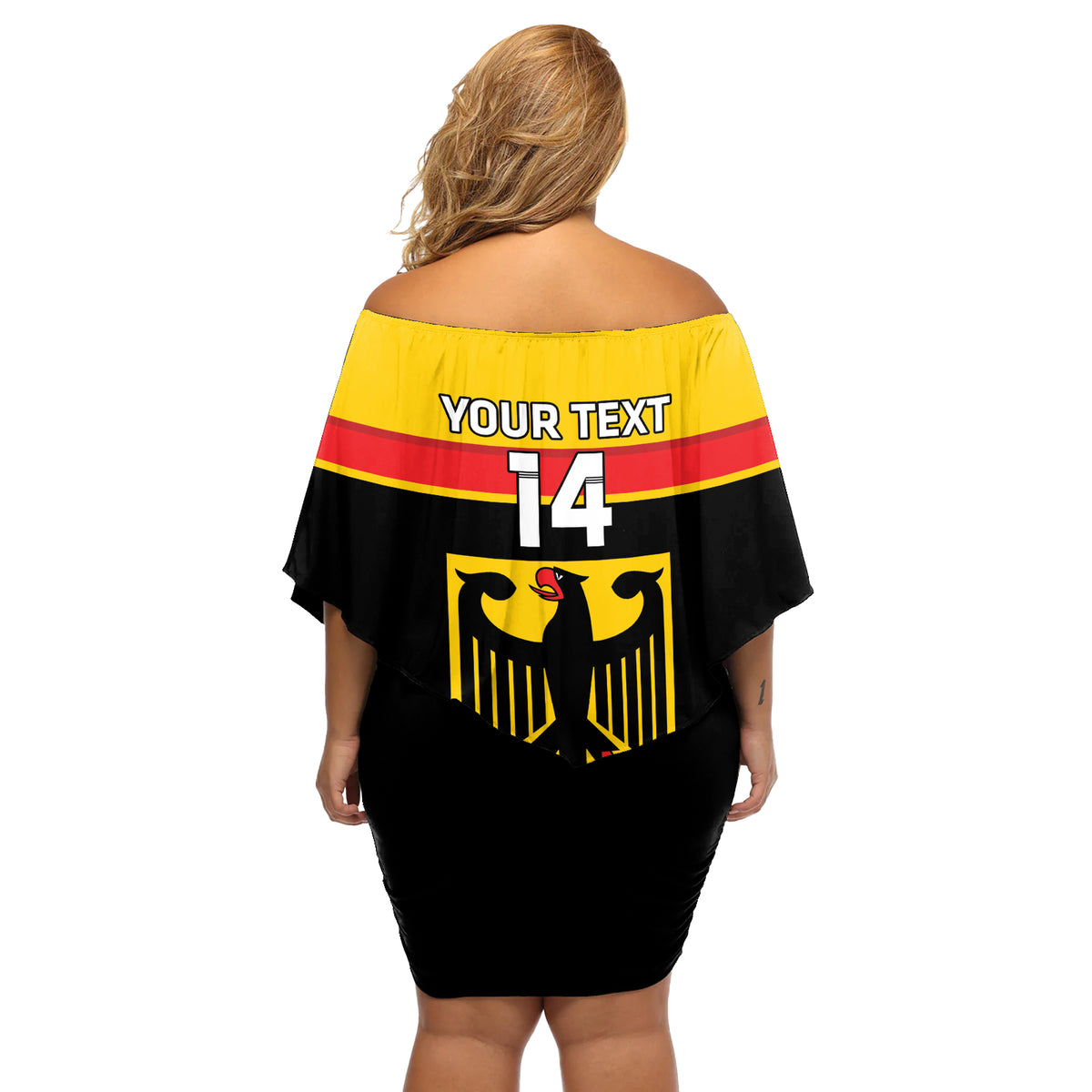 Custom Germany Hockey Off Shoulder Short Dress Go German Bearers of the Eagle - Wonder Print Shop