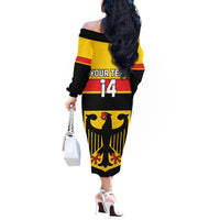 Custom Germany Hockey Off The Shoulder Long Sleeve Dress Go German Bearers of the Eagle - Wonder Print Shop