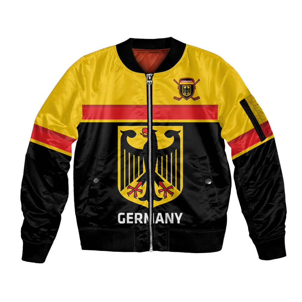 Custom Germany Hockey Sleeve Zip Bomber Jacket Go German Bearers of the Eagle - Wonder Print Shop