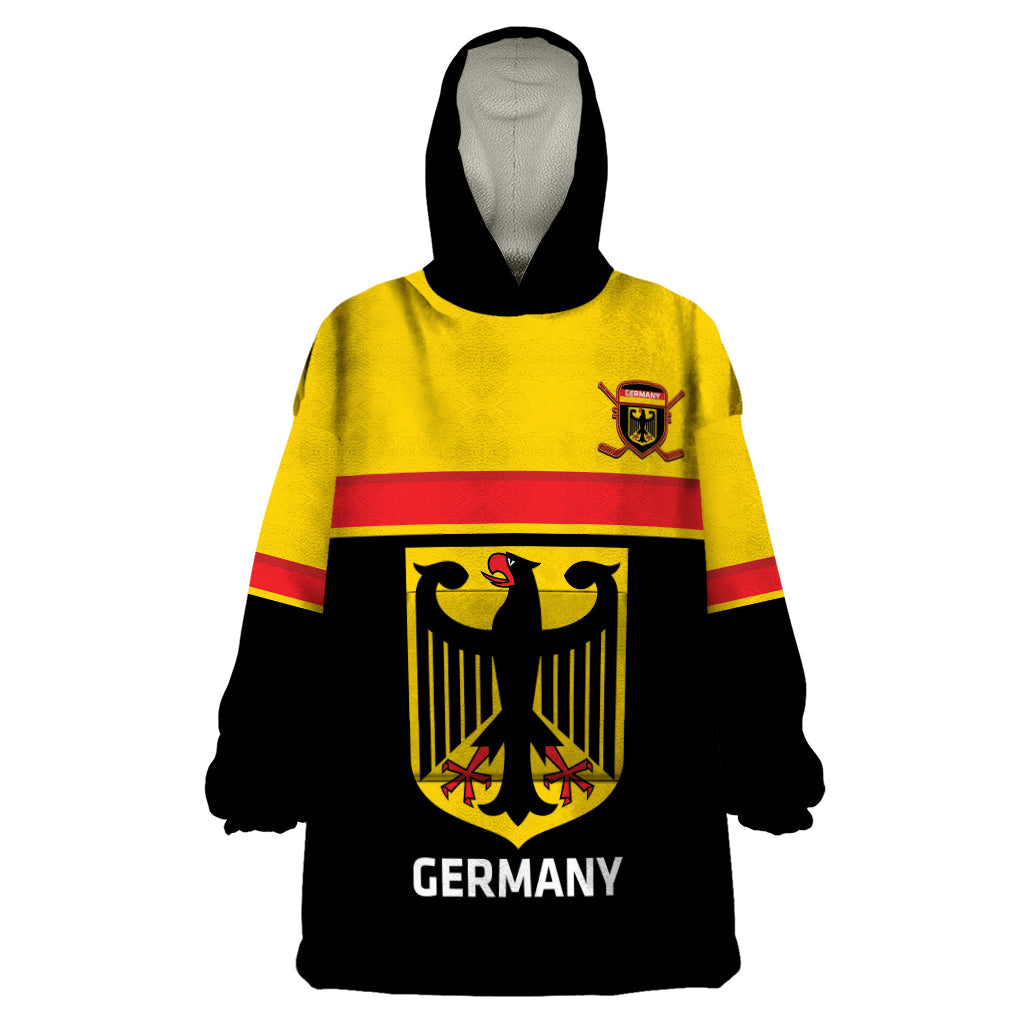 Custom Germany Hockey Wearable Blanket Hoodie Go German Bearers of the Eagle