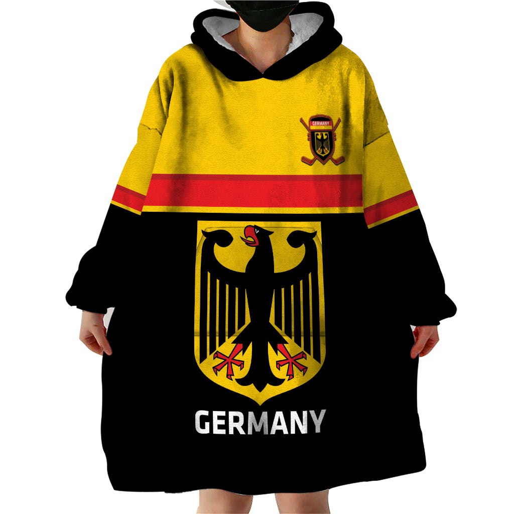 Custom Germany Hockey Wearable Blanket Hoodie Go German Bearers of the Eagle - Wonder Print Shop