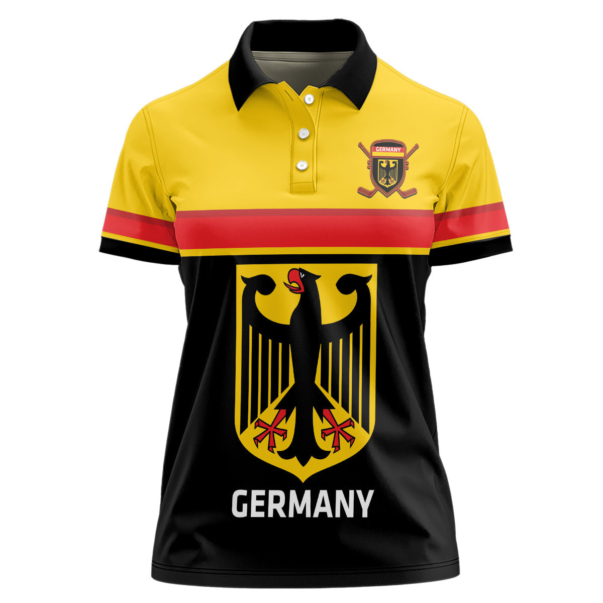 Custom Germany Hockey Women Polo Shirt Go German Bearers of the Eagle - Wonder Print Shop