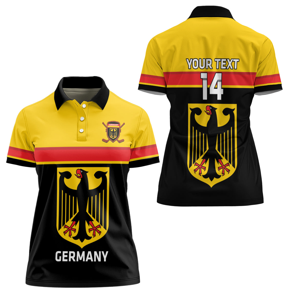 Custom Germany Hockey Women Polo Shirt Go German Bearers of the Eagle - Wonder Print Shop