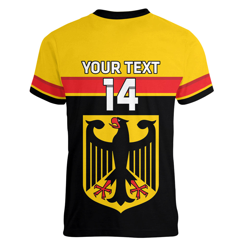 Custom Germany Hockey Women V-Neck T-Shirt Go German Bearers of the Eagle - Wonder Print Shop
