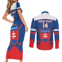 Custom Slovakia Hockey Couples Matching Short Sleeve Bodycon Dress and Long Sleeve Button Shirt Go Slovak Our Boys - Wonder Print Shop