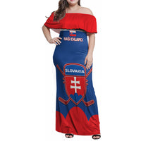 Custom Slovakia Hockey Family Matching Off Shoulder Maxi Dress and Hawaiian Shirt Go Slovak Our Boys - Wonder Print Shop