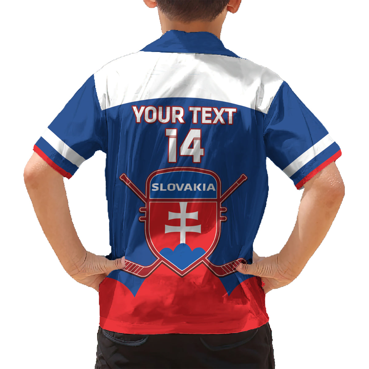 Custom Slovakia Hockey Family Matching Short Sleeve Bodycon Dress and Hawaiian Shirt Go Slovak Our Boys - Wonder Print Shop