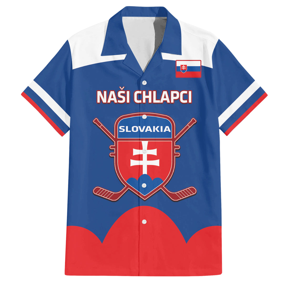 Custom Slovakia Hockey Family Matching Short Sleeve Bodycon Dress and Hawaiian Shirt Go Slovak Our Boys - Wonder Print Shop