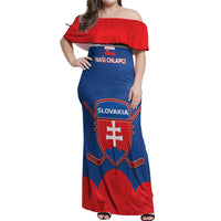 Custom Slovakia Hockey Off Shoulder Maxi Dress Go Slovak Our Boys - Wonder Print Shop