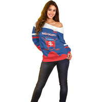 Custom Slovakia Hockey Off Shoulder Sweater Go Slovak Our Boys - Wonder Print Shop