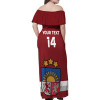 Custom Latvia Hockey Family Matching Off Shoulder Maxi Dress and Hawaiian Shirt 2024 Go Latvija - Wonder Print Shop