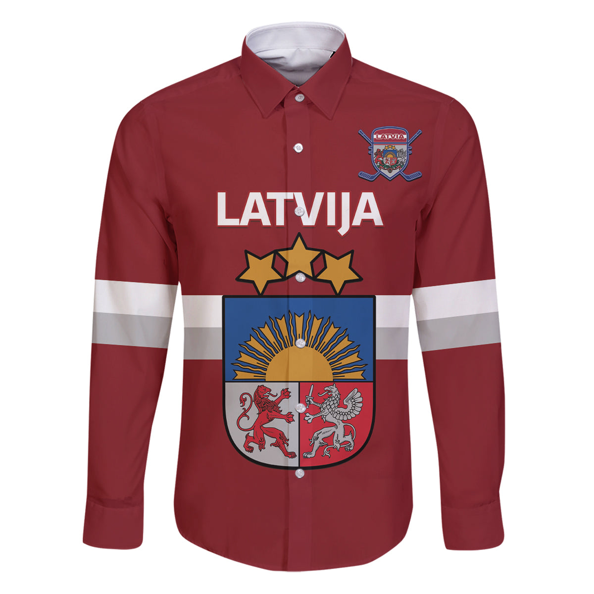 Custom Latvia Hockey Family Matching Puletasi and Hawaiian Shirt 2024 Go Latvija - Wonder Print Shop
