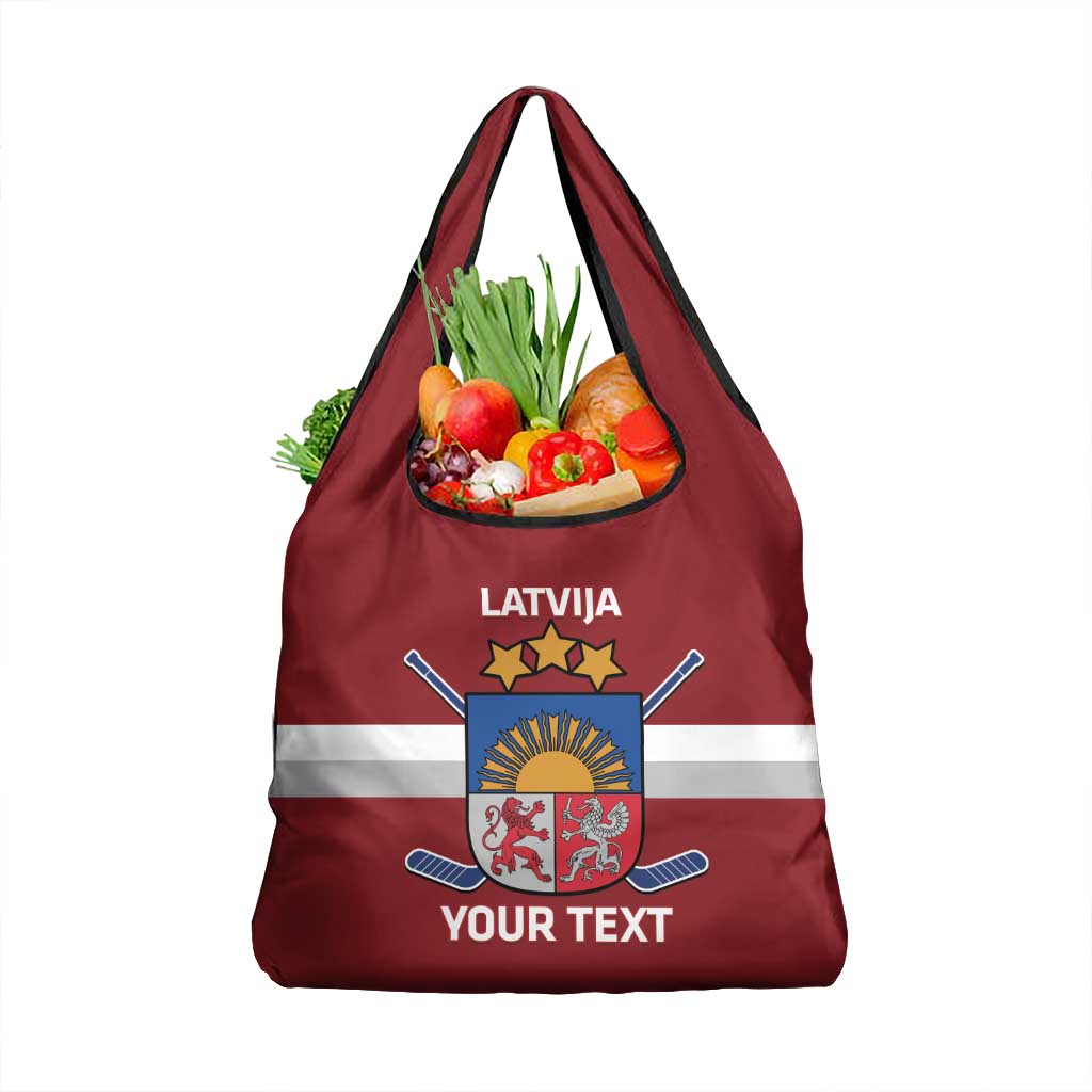 Custom Latvia Hockey Grocery Bag 2024 Go Latvija
