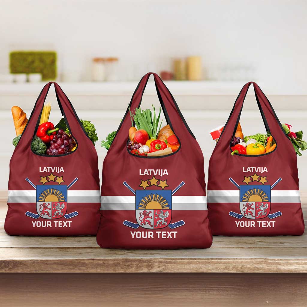 Custom Latvia Hockey Grocery Bag 2024 Go Latvija