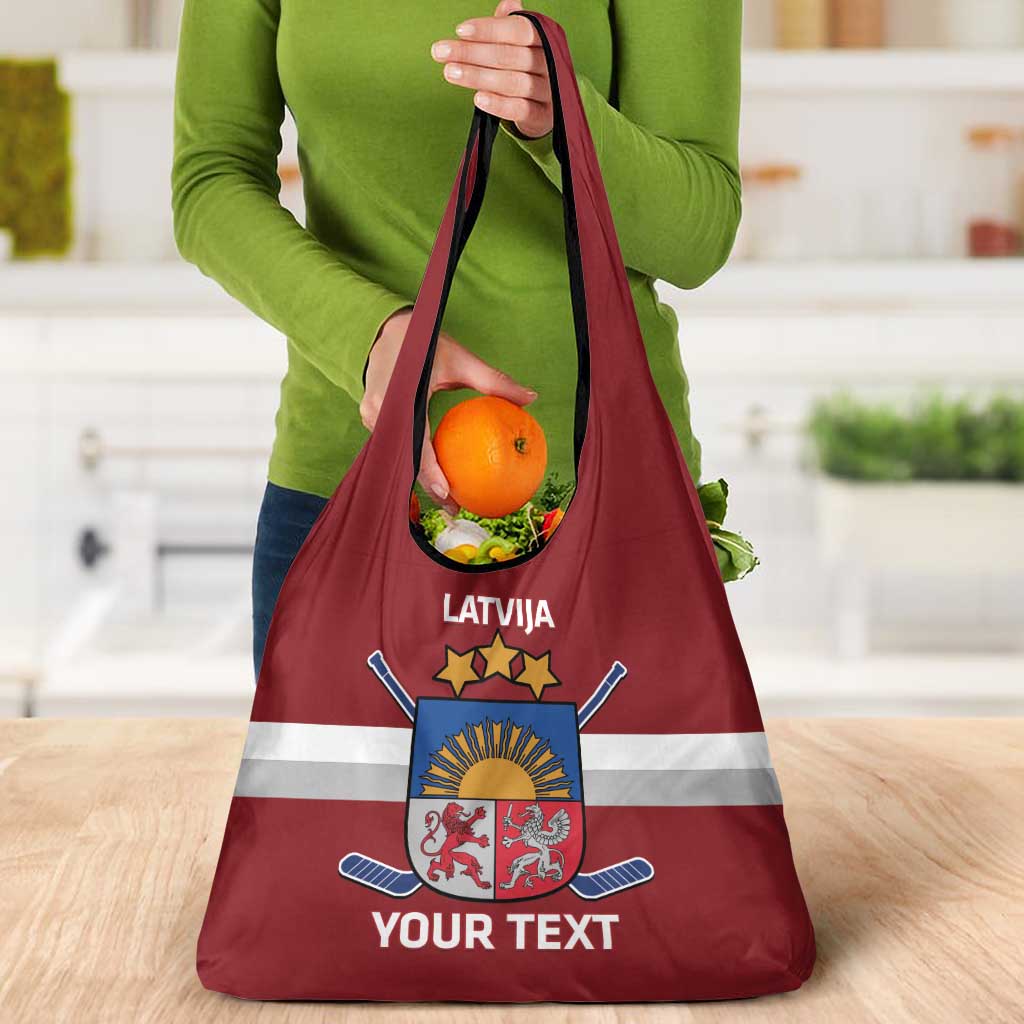 Custom Latvia Hockey Grocery Bag 2024 Go Latvija